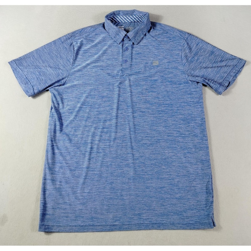 Three Sixty Six Polo Shirt Mens Large Blue Performance Golf Lightweight Stretch